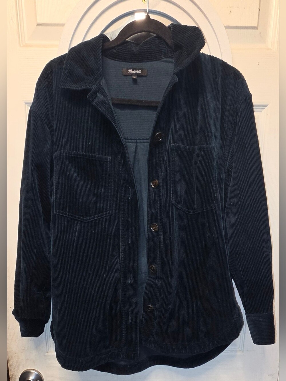 Madewell Women’s Blue Corduroy Button-Up Shacket